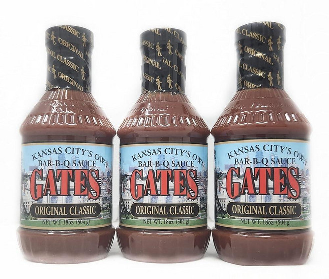 Kansas Citys Own Gates 바베큐 소스 532.3ml(18온스) 병 3팩 (오리지널 클래식)