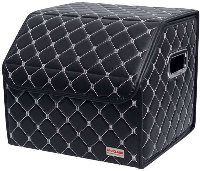 모가비 가죽 트렁크정리함 고급형 v1 MOG-111, 블랙 + 화이트