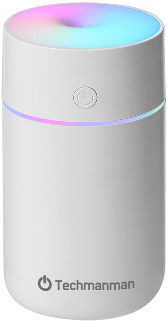 테크만만 무선 차량용 C타입 충전식 저소음 미니 가습기, 화이트