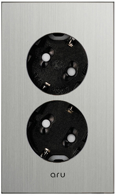 아루 실버) 콘센트 2구 전면 알루미늄, 1개