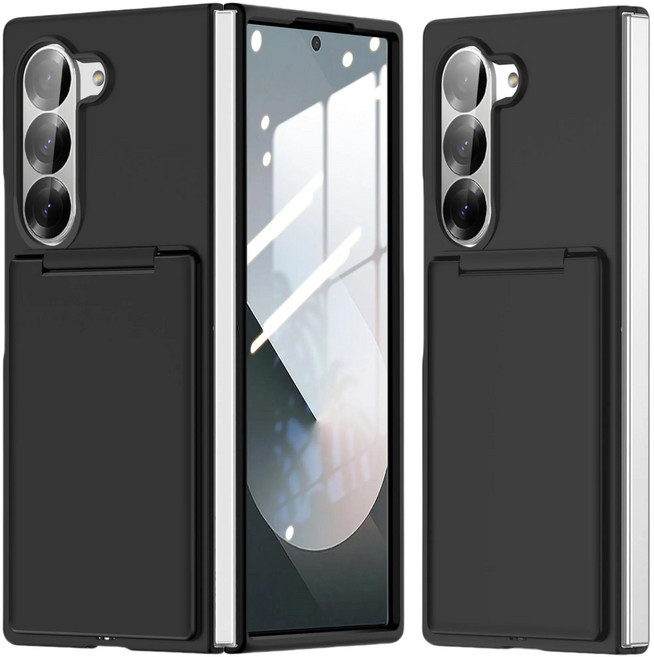 갤럭시 Z 폴드 7 5G Fold7 Fold5 Fold6 6 5용 카드 보관 지갑 기능 케이스, 03 갤럭시 Z 폴드 5, 02 Black