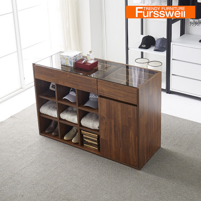 퍼스웰 리몬 칸칸수납 아일랜드서랍장1200 4단(SG_176), 연그레이