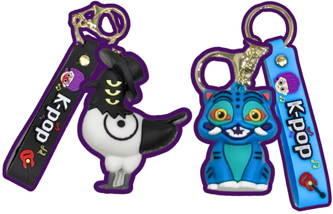 케이팝 데몬 헌터스 실리콘 키링 서씨 더피 굿즈 2종 세트, 1세트, 혼합색상