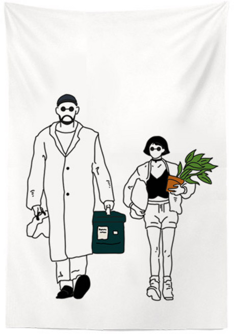 LAVERTON 영화 드로잉 감성 패브릭포스터 8종 5size, 레옹