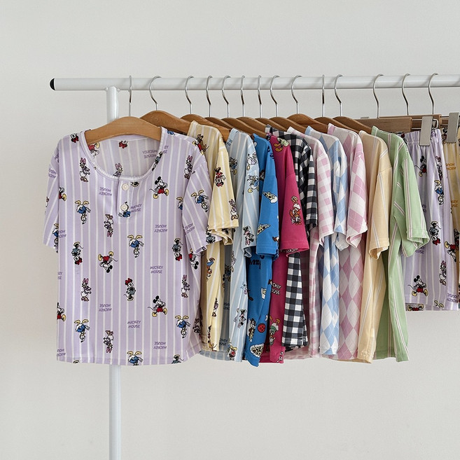 ECLL 부들 주니어 잠옷 반팔 파자마 상하 세트