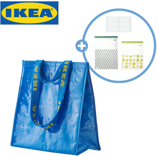 [이케아정품] 이케아 프락타 보냉백 가방 지퍼백 대형 메모지, 2개, 블루