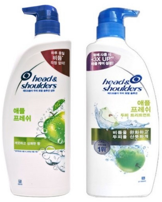 헤드앤숄더 애플 프레쉬 샴푸&두피 트리트먼트세트, 1개, 1.7L