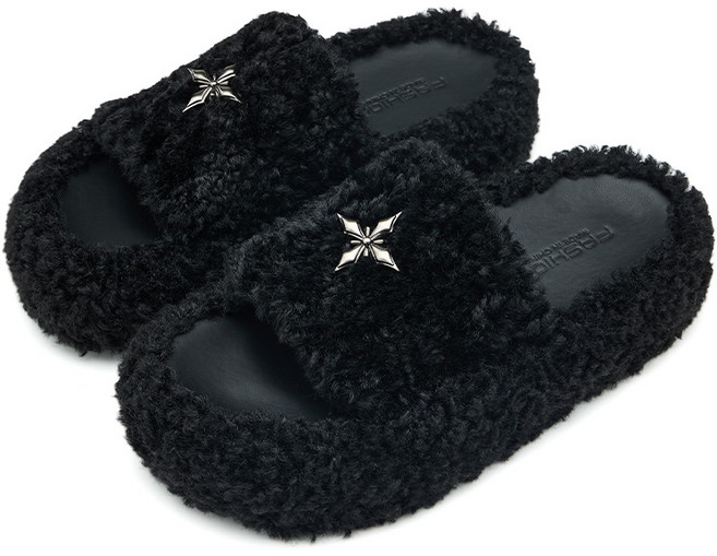 여성 털슬리퍼 가을 겨울 방한 미끄럼 방지 키높이 패션 실내외 겸용