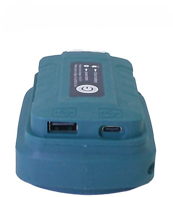 電動工具電池轉接器 牧田/德偉/米沃奇 USB轉換器 手機充電 鋰電池轉接USB 牧田款（USB+TYPE-C)+手電筒, 1個, 牧田款（USB+TPYE-C)+手電筒