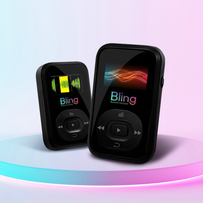엠피지오 초소형 집게형 블루투스 휴대용 mp3 플레이어 블링 8GB, 블랙, Bling