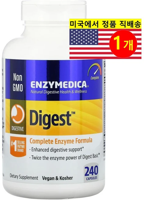 Enzymedica 엔자메디카 다이제스티브 효소 Digest Complete Enzyme, 1개, 240정 - 쿠팡