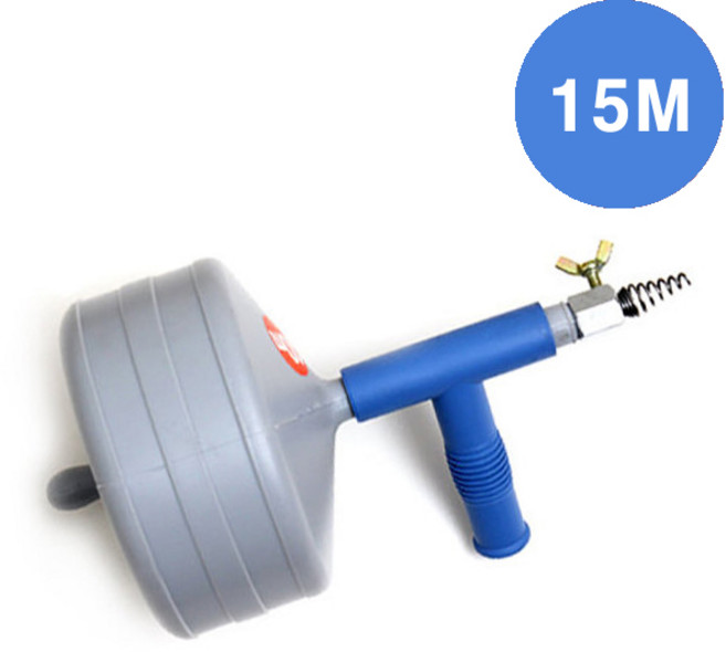 에이스샵_관통기 스프링 청소기(15M) 압축기 뚜러펑 뚫어뻥 변기뚫기, 1개