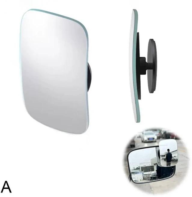호환 바이크 오토바이 차량 사각지대 후방 거울 광각 조절 가능 소형 원형 거울 360 ° 회전 역방향 보조, 01 CHINA, 02 Rectangle