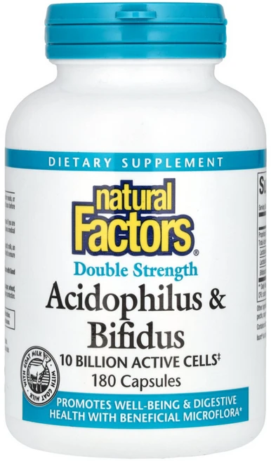 내추럴 팩터스 애시도필러스 & 비피더스 100억 활성 세포 이중 강도 180캡슐, 1개, 180정 - 쿠팡