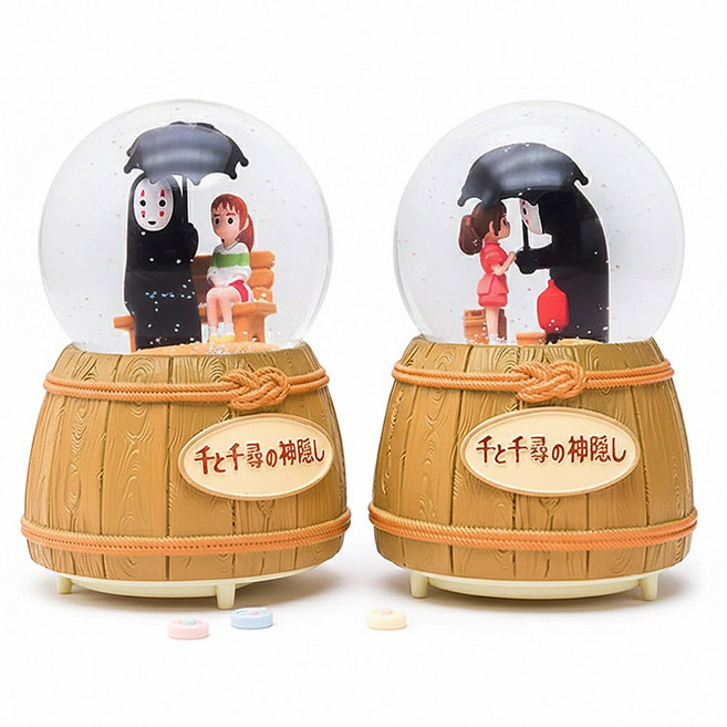 지브리 센과치히로행방불명 오르골 스노우볼 LED 램프 크리스탈볼 뮤직램프 자동눈날림 치히로 가오나시, 1.스텐드A