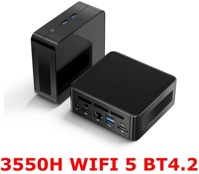 Chatreey 게이밍 데스크탑 컴퓨터 미니 PC AN2P Ryzen 5 5625U 3550H NVME SSD WIFI6 HD 윈도우 11, 01 16G RAM 512GB SSD, 01 EU, 01 R5 3550H