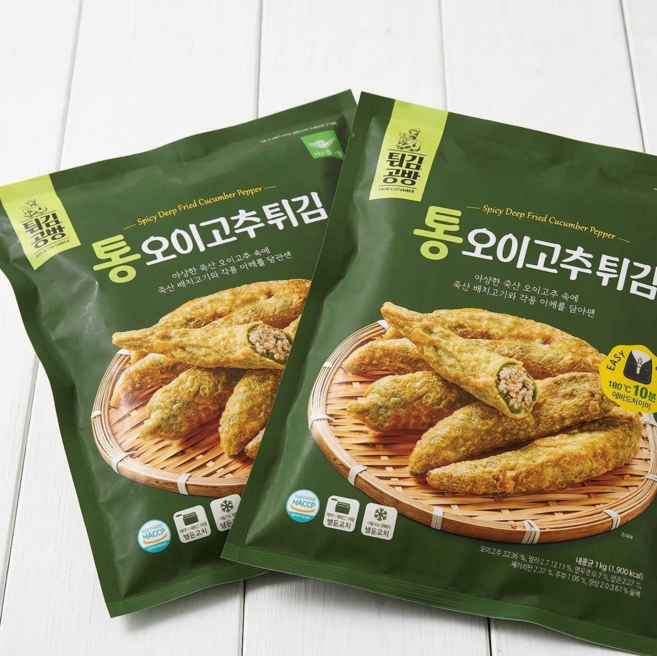 사옹원 통오이 고추튀김 1kg 코스트코 고기 고추튀김 야식 간식 맥주 술 안주 총 2kg, 1세트