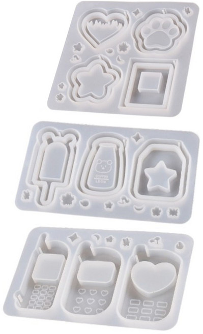 리리아트 우유병 하트 냥발 핸드폰 종합 쉐이커 몰드 10종 DIY 공예, 혼합, 1개