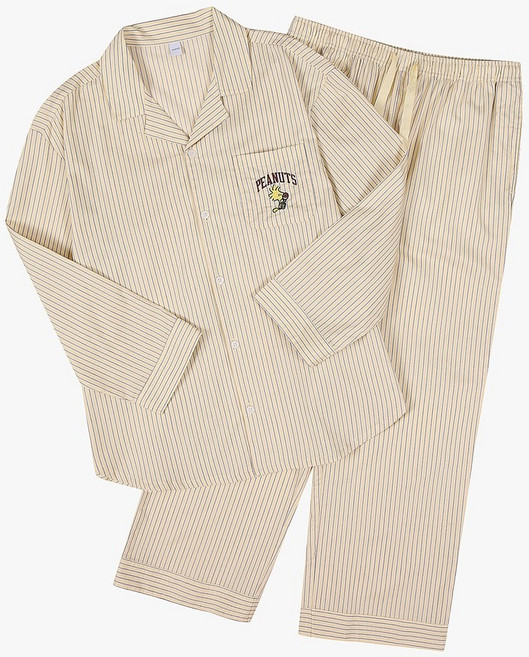 애니바디 [빠른배송] 공용 면 9부 파자마세트_ 아이스 스누피 면 100%로 편한 긴팔 잠옷세트 귀여운 땡땡이잠옷 커플잠옷 봄가을잠옷 홈웨어 파자마 ANJS26281_NC평택점