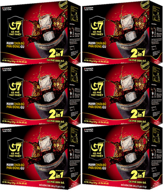 G7 2in1 커피 앤 슈거 인스턴트 커피믹스 내수용, 16g, 15개입, 6개