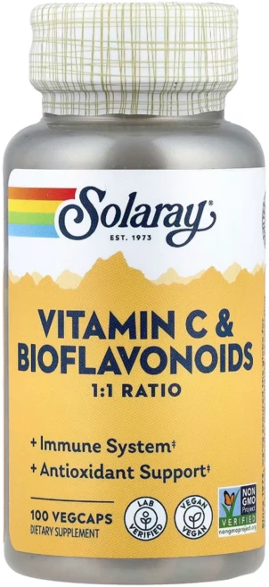 Solaray 바이오플라보노이드 중화 비타민 C 농축물 500mg 베지 캡슐 100정, Solaray바이오플라보노이드중화비타민C농축물500mg, 1개 - 쿠팡