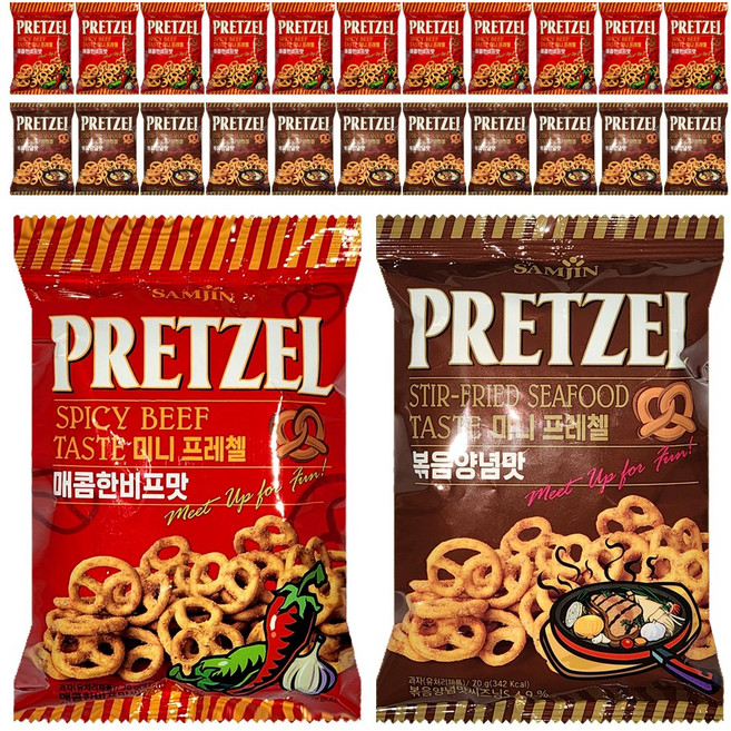 미니 프레첼 매콤비프 12개+볶음양념 12개, 1박스, 1.68kg