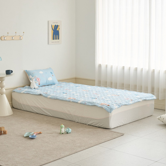 모던하우스 마미허그 소프트워싱 클라우드베어 4면 고정밴드 패드, 블루