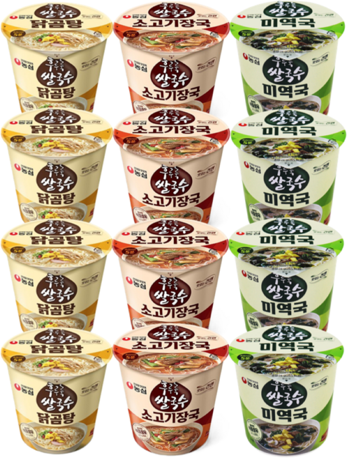 농심 후루룩 쌀국수 세트-[닭곰탕73g+소고기장국73g+미역국74g], 4세트, 220g