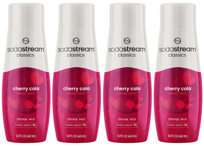 소다스트림 체리 콜라 드링크 믹스 스파클링 탄산수 시럽 440ml 4개 sodastream Cherry Cola Drink Mix