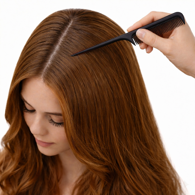 가르마 연출용 전문가 꼬리빗, 11개, 프리미엄 블랙