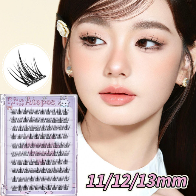 아토포스 노글루 가닥 인조 속눈썹 풀 필요없음 원터치 믹스 길이 10줄 대용량, B, 1개