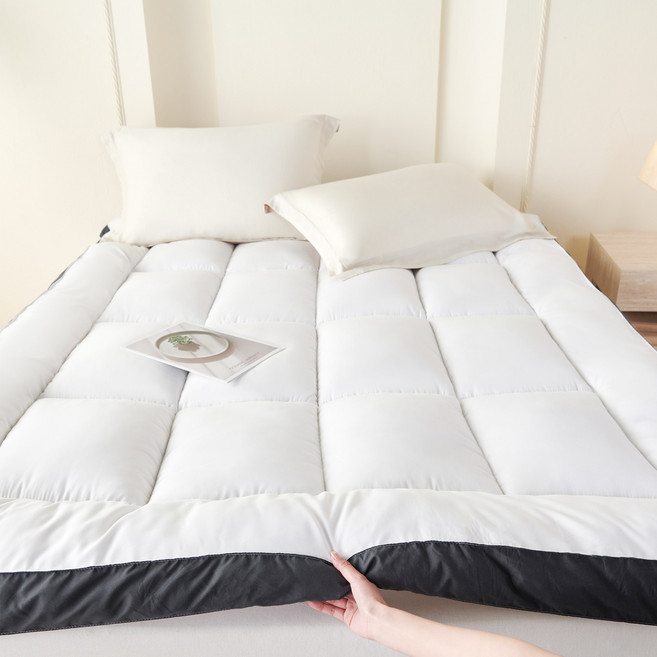 마이라이크 푹신한 통세탁 사계절 토퍼 매트리스 10cm 항균 침대 바닥 매트, 화이트