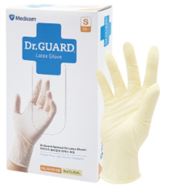 메디컴 닥터가드 라텍스 글러브 진료용장갑 100매입, S, 1개