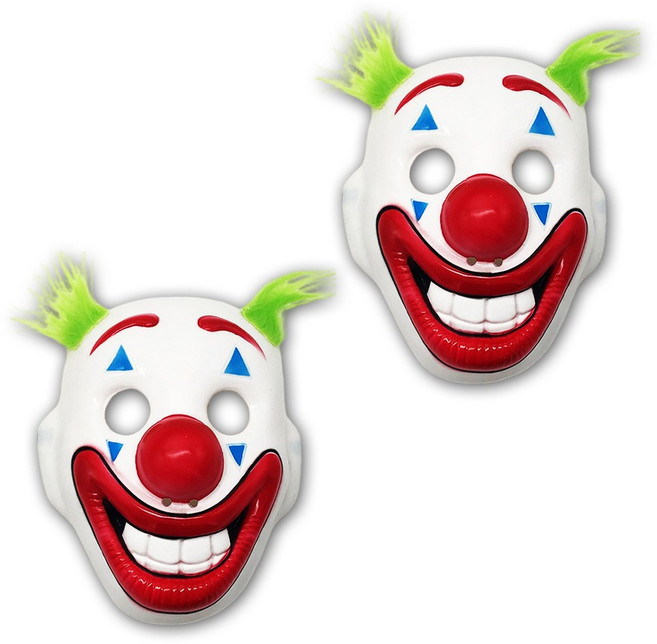 보람찬하루 영화 조커 2 광대 폭도 시위대 가면 코스튬 마스크, 2개, 화이트