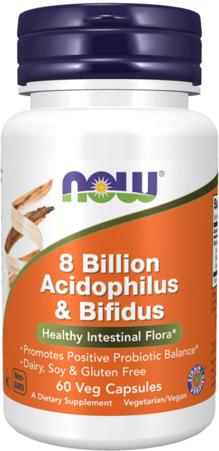 NOW Foods 無麩質8億乳酸菌&益生菌素食膠囊, 60顆, 1罐