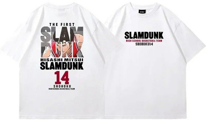 슬램덩크 강백호 정대만 채치수 서태웅 반팔 티셔츠, 2, 4XL