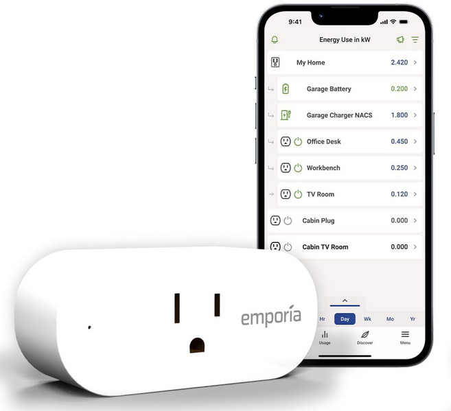 엠포리아 에너지 모니터링 스마트 플러그 WiFi 스마트 콘센트 플러그 알렉사 및 홈과 함께 작동 - 타이머 모바일 앱 홈 에너지 모니터 스케줄링 기능이 있는 15a WiF, 1