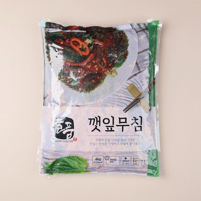 먹판사 늘품 깻잎무침 4kg 양념이 골고루 배여 감칠맛이 좋은 반찬, 4g