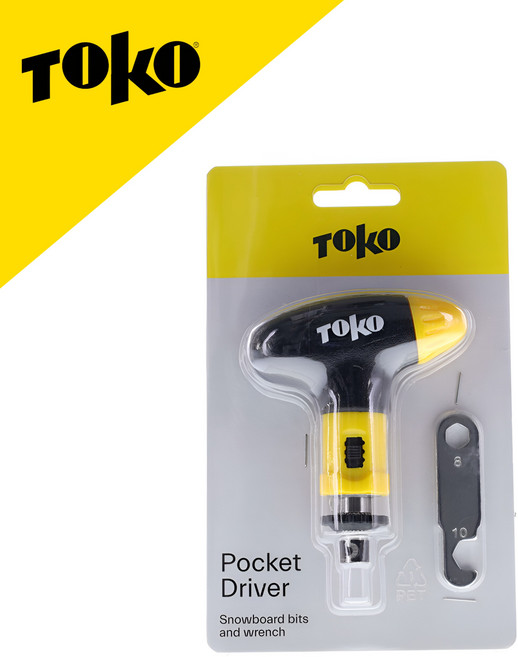 TOKO 휴대용 스노우보드 스키 바인딩 드라이버 5544441, 1개, 블랙/옐로우