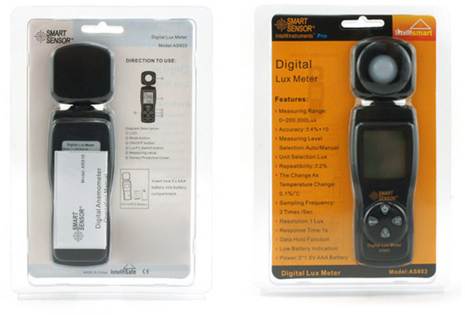 디지털 LCD Luxmeter 통합 조명계 AS803Light Meter 사진 휴대용 분광계 도구 환경 테스터, English Version, 1개