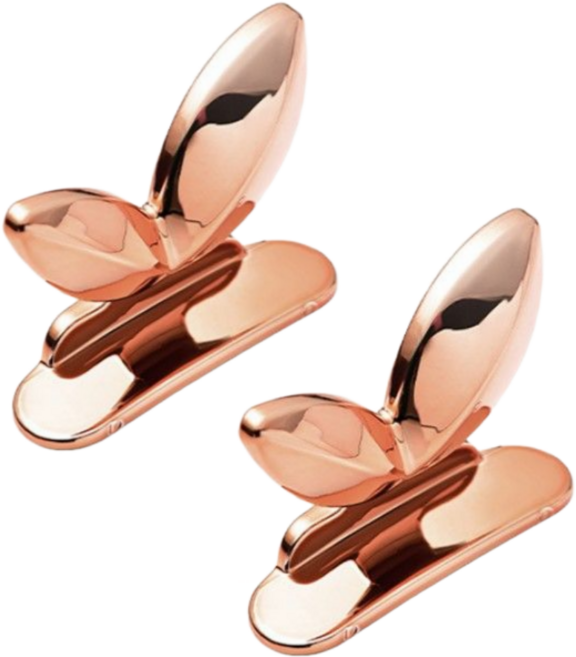 반짝이는일상 변기뚜껑 손잡이 1+1 모던 잎사귀 화장실 커버, 로즈골드+로즈골드