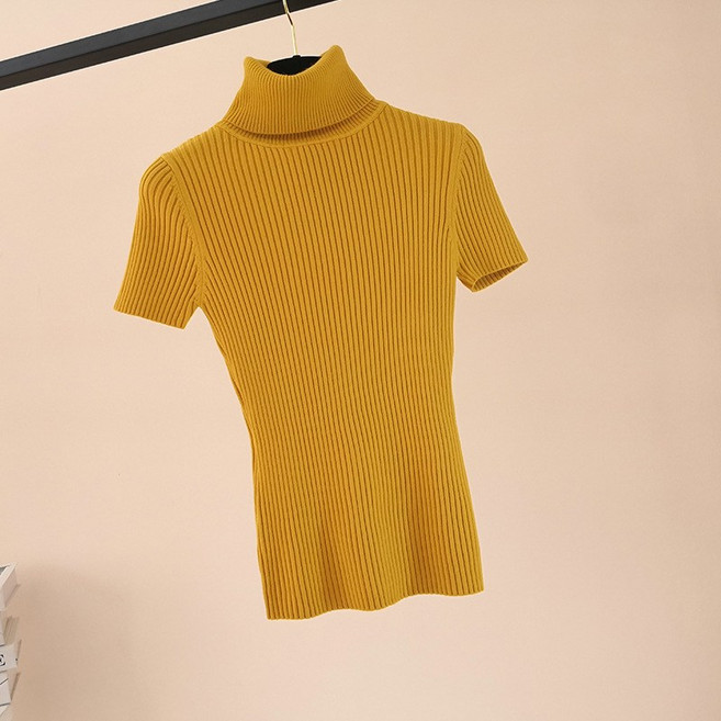 케익 골지 터틀넥 목폴라 슬림핏 여자 여성 봄 여름 가을 겨울 반팔 반소매 이너 니트 S433