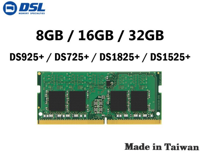 Synology群暉 DSL記憶體 相容DS925 DS725 DS1825 DS1525 ECC SODIMM, 1個, DS925+,32GB