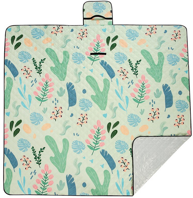 보브온 휴대용 두꺼운 피크닉 매트 대형 양면 방수 방습 캠핑 돗자리, 피크닉 돗자리/그린