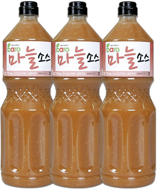바로 마늘소스 2.15kg x 3개 보쌈족발소스