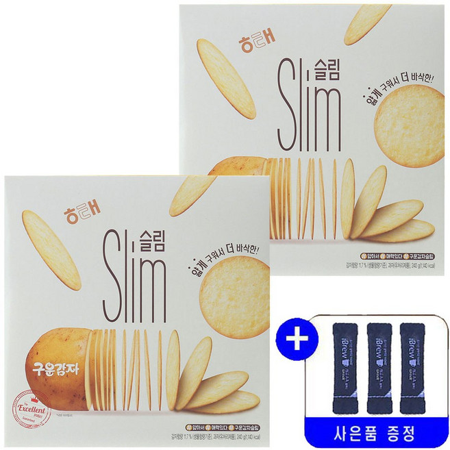 해태제과 구운감자슬림 240gx12개 묶음행사+사은품증정, 240g, 2개