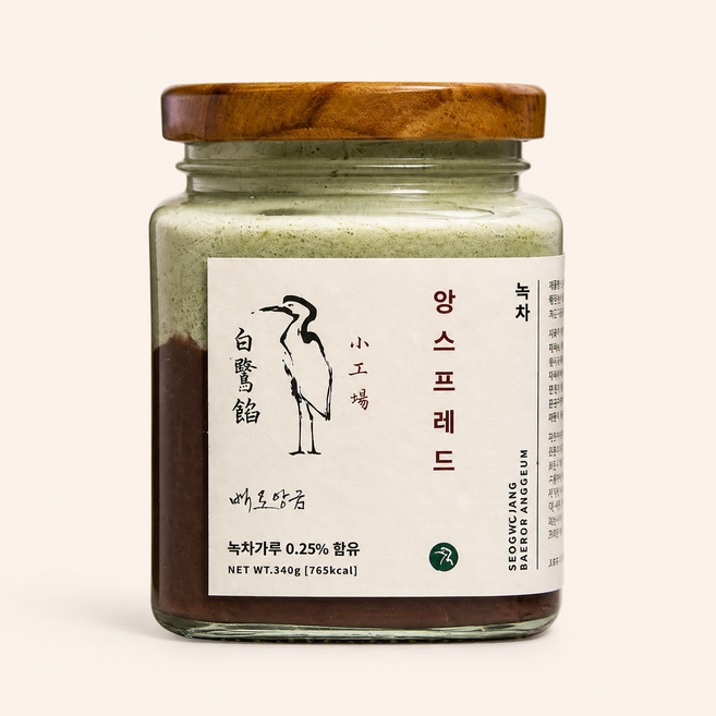 앙스프레드 수제잼 340g 앙버터 팥잼 백로앙금, 3. 앙스프레드(녹차), 1개