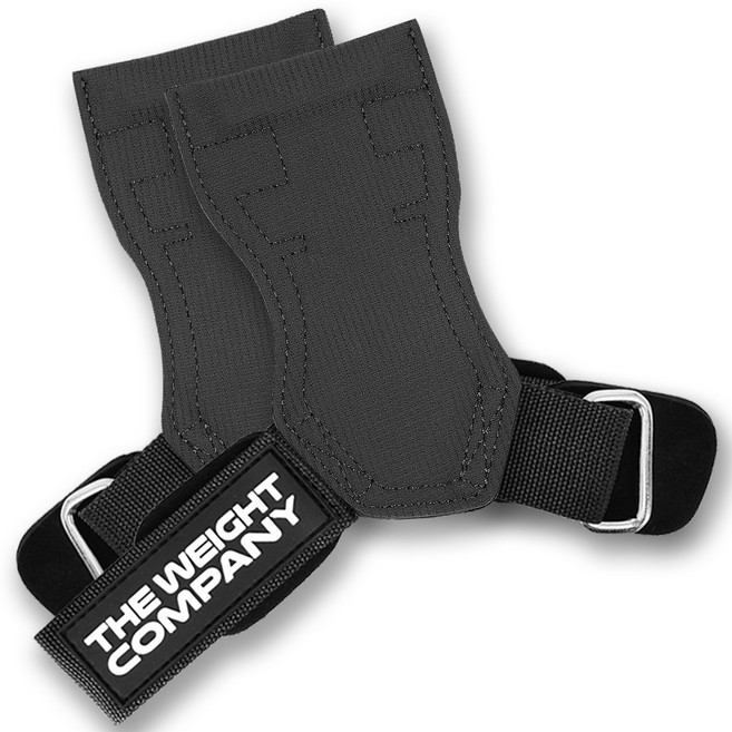 더웨이트컴퍼니 헬스 스트랩 장갑 거미 GUMMY 그립, 블랙, 1세트