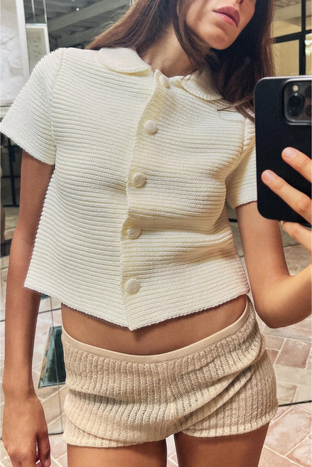 ZARA 자라 피터팬 칼라 니트 가디건 3920/105 3920105