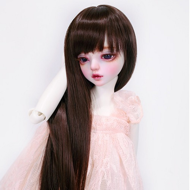 구체관절인형 가발 롱 스트레이트 7-8인치 42cm급용 MSD 도리스돌30, 블랙 (가발만 인형없음), 1개